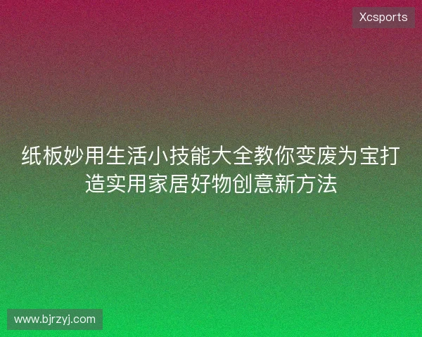 纸板妙用生活小技能大全教你变废为宝打造实用家居好物创意新方法